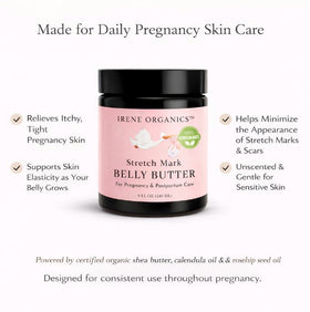Irene Organics belly butter texture close-up demonstrating rich creaminess