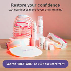 iRestore conceptual before and after to illustrate smoother-looking eye area