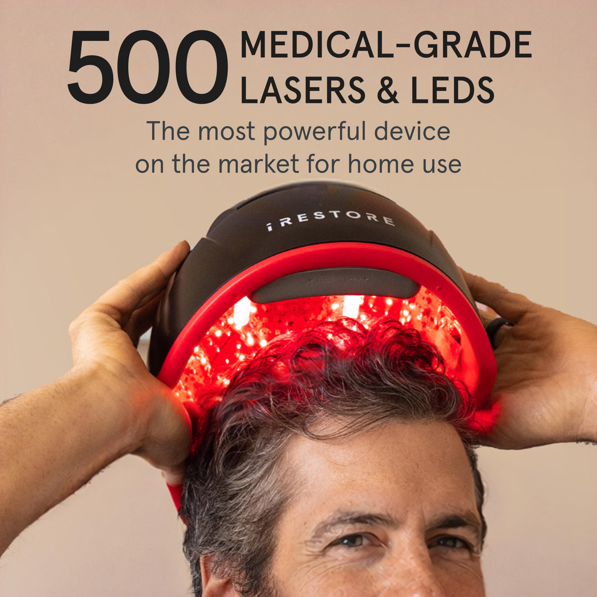 iRestore Elite diode closeup revealing dense laser array for improved scalp reach