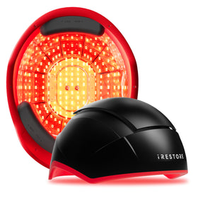 iRestore Elite front view showing full helmet coverage and even light distribution
