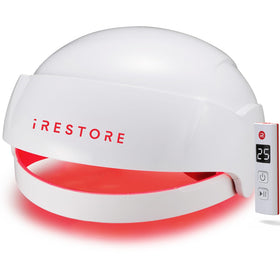 iRestore front view showing cap design and full scalp coverage benefit
