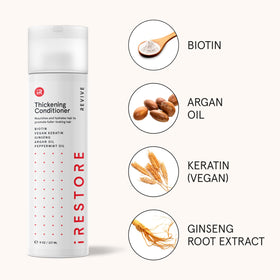 iRestore Growth Activator Serum dropper applying targeted scalp treatment for density