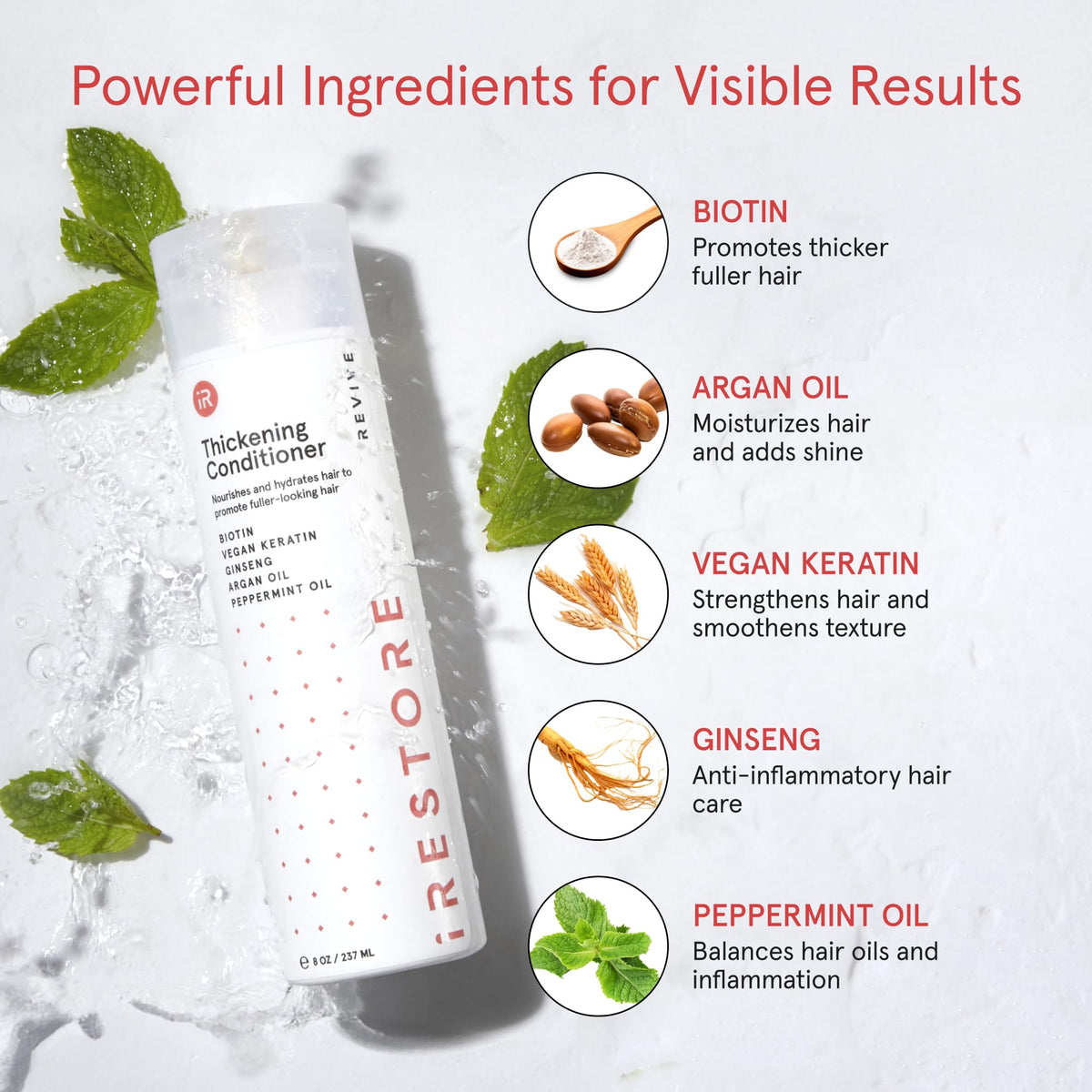 iRestore conditioner being applied in shower for softer hair