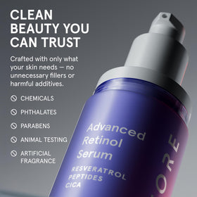 iRestore ingredient label close-up showing peptides, ceramides, hyaluronic acid benefits