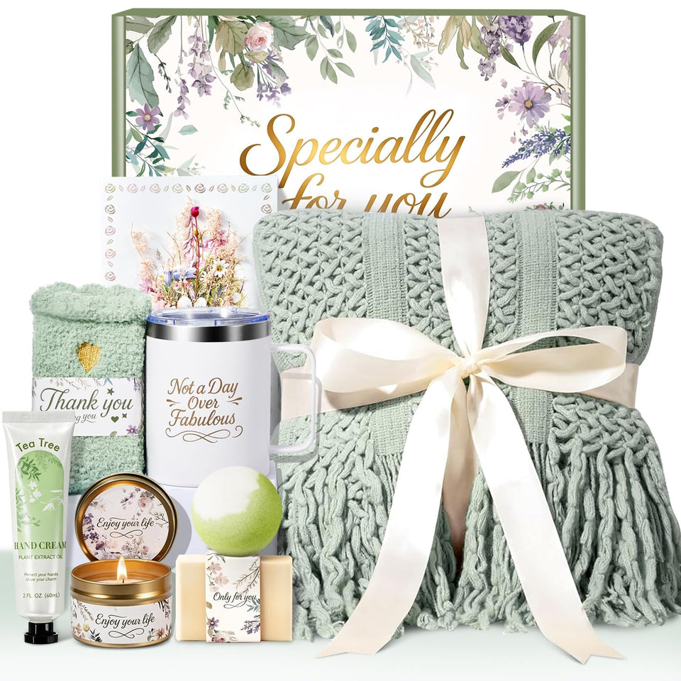 IRINXL sage-green gift box front view showing elegant presentation and instant gifting