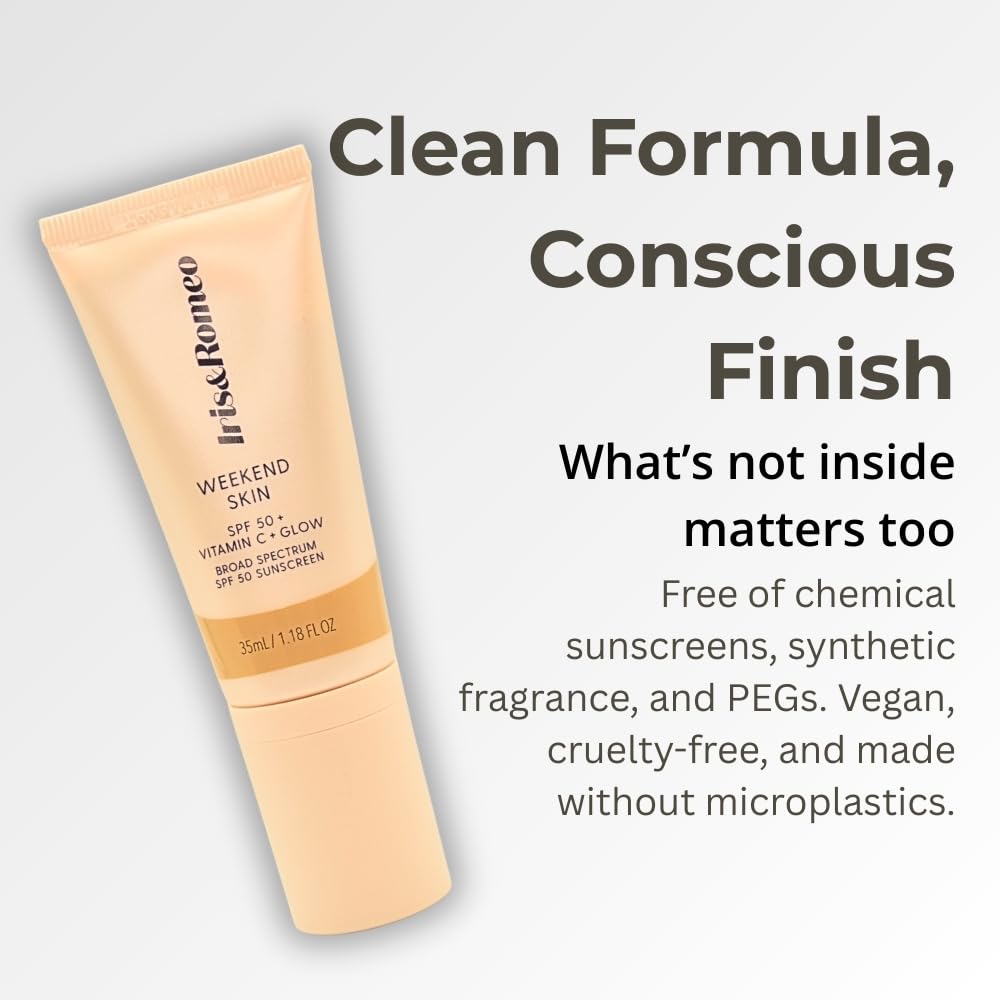 IRIS&ROMEO ingredient label highlighting Vitamin C and niacinamide benefits