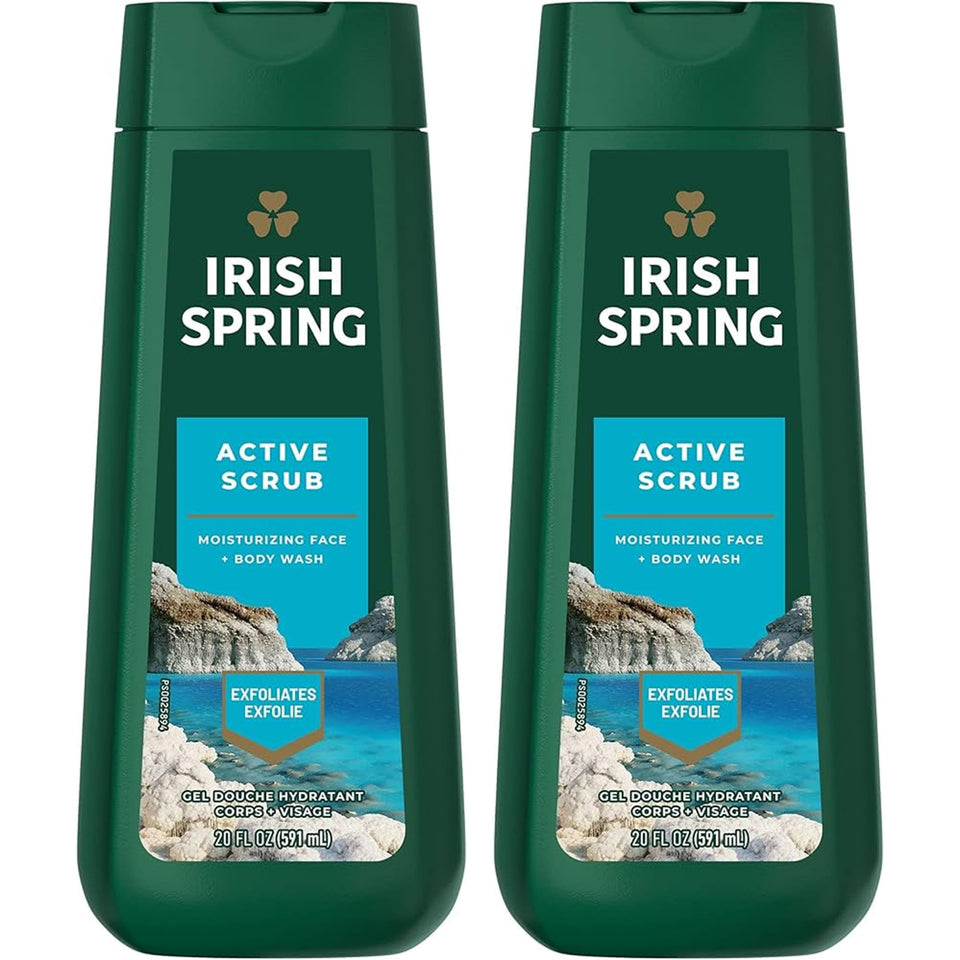 Irish Spring bottle front packaging showing product benefits and size