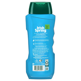 Irish Spring back label with ingredient highlights and transparency benefit