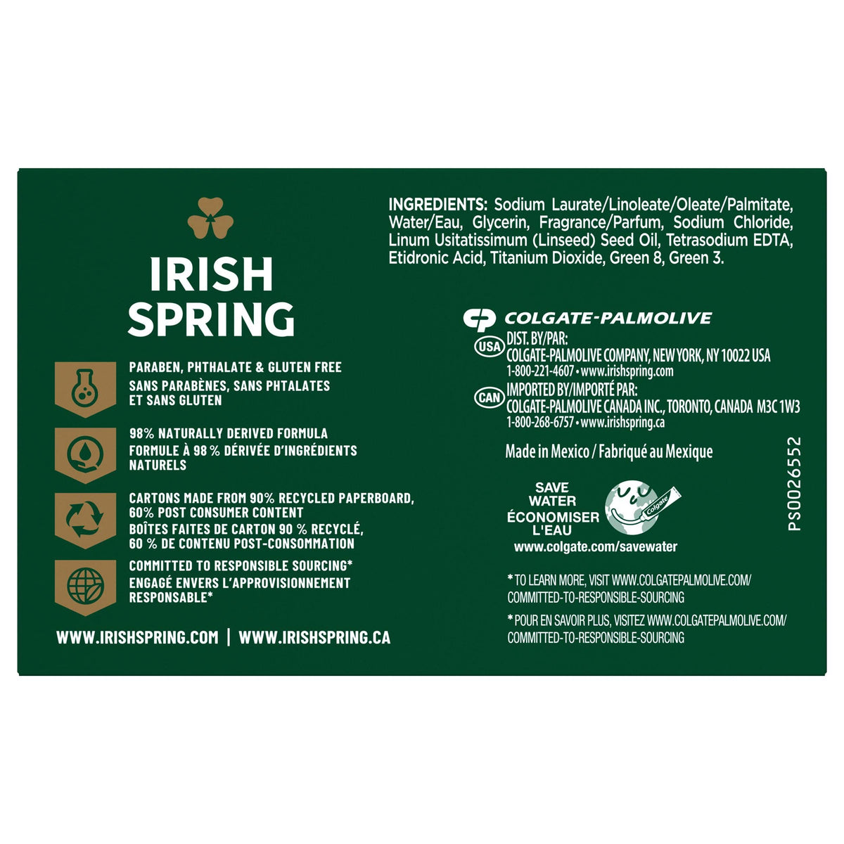 Irish Spring bar producing rich lather for efficient cleansing benefit