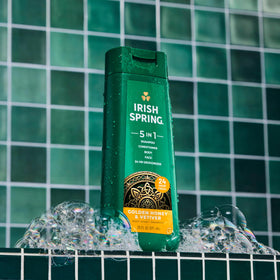 Irish Spring bottle closeup of leakproof cap for travel and gym protection