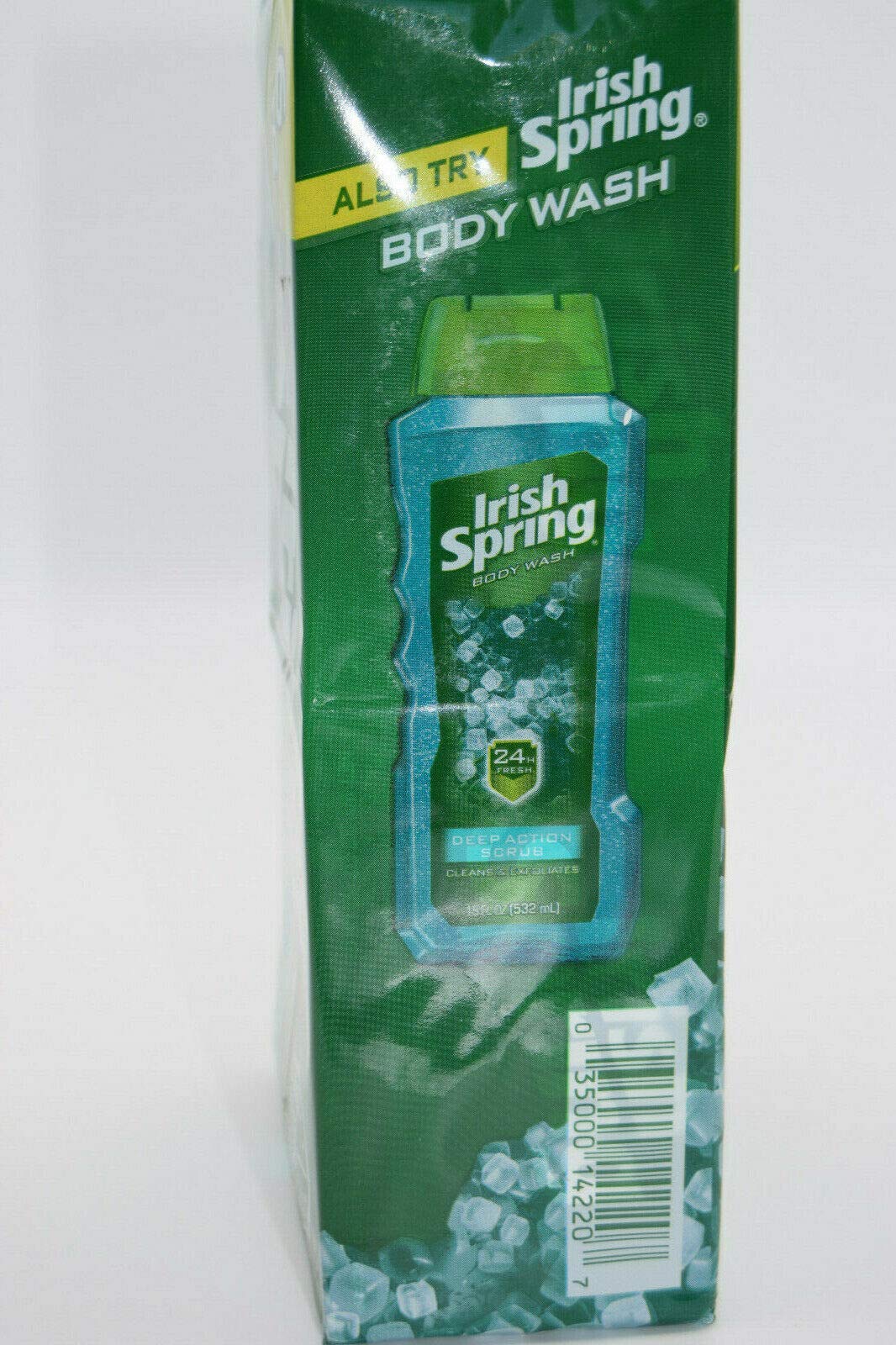 Irish Spring close-up of scrub texture highlighting exfoliating granules and polish