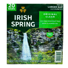 Irish Spring front packaging showing stacked bars and fresh scent benefit