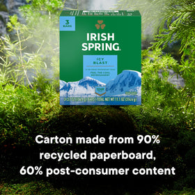 Irish Spring recyclable carton packaging emphasizing eco convenience