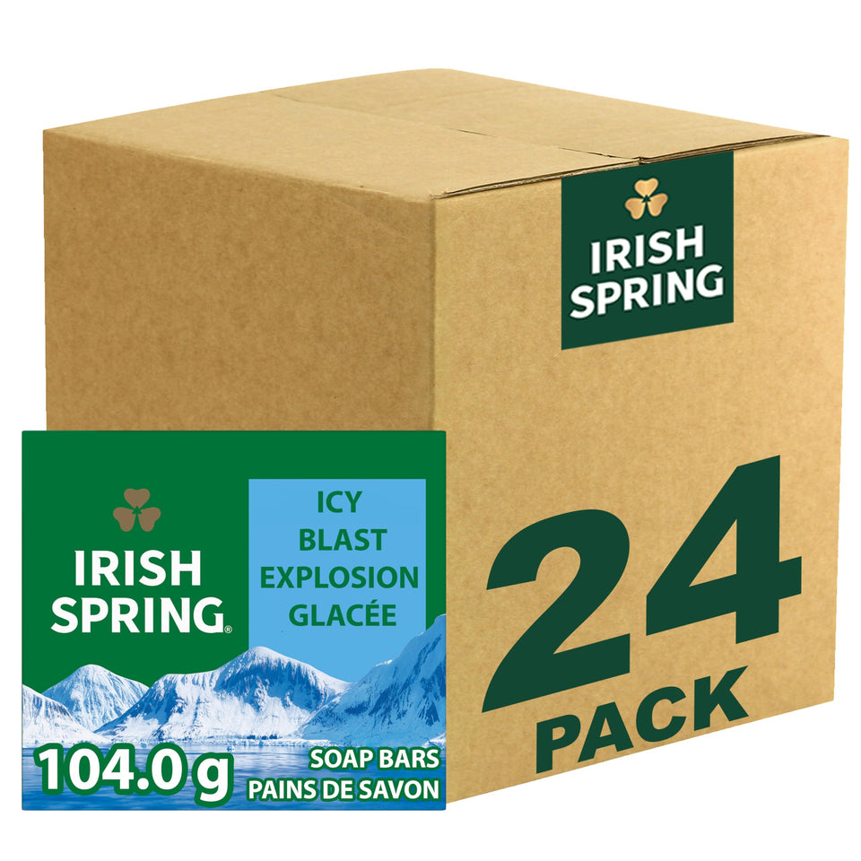 Irish Spring front packaging showing 24-pack and brand freshness