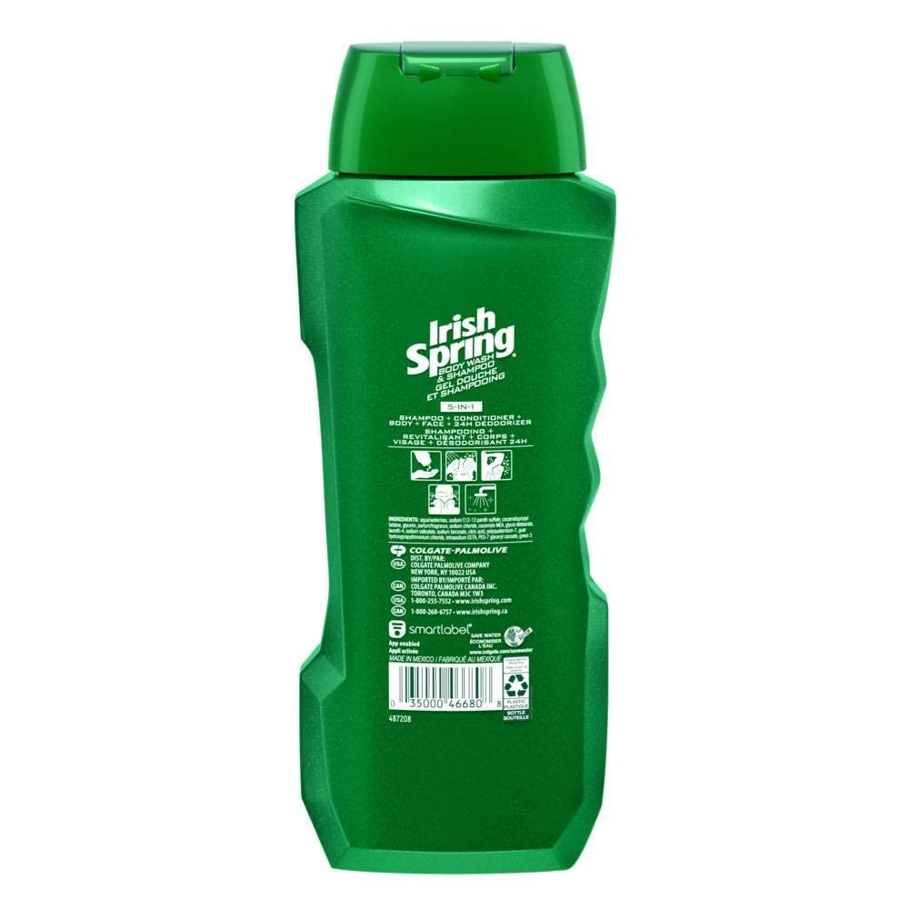 Irish Spring bottle in shower scene illustrating multiuse convenience