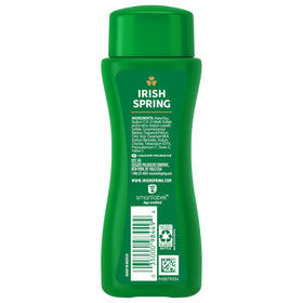 Irish Spring label close-up displaying ingredient info and paraben-free benefit