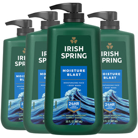 Irish Spring front packaging showing pump bottle and fresh scent benefit