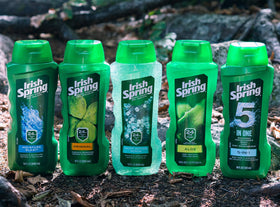 Irish Spring label close-up showing features and odor-neutralization technology benefit