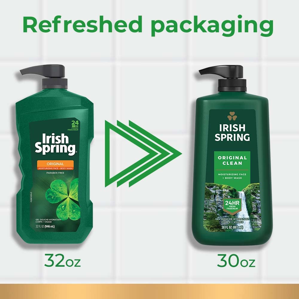 Irish Spring pump top dispensing body wash for controlled, no-waste use
