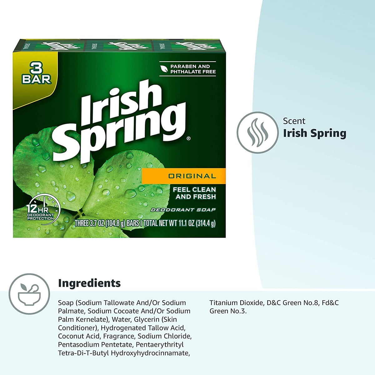 Irish Spring bar in hand demonstrating compact size and travel convenience