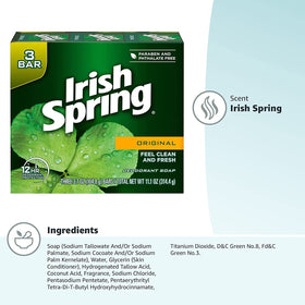Irish Spring bar in hand demonstrating compact size and travel convenience