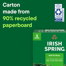 Irish Spring bar next to hand for size comparison and practical portioning