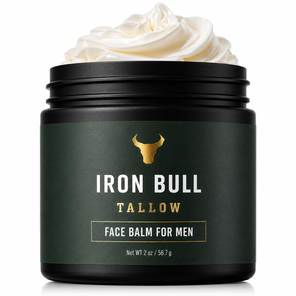 Iron Bull Tallow front jar showing clean packaging and compact size benefit