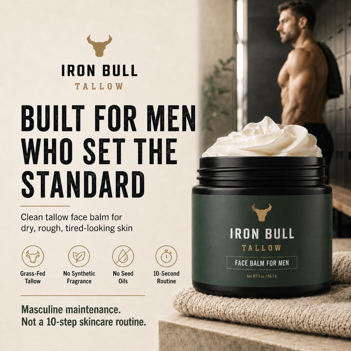 Iron Bull Tallow open jar texture close-up demonstrating smooth spreadability