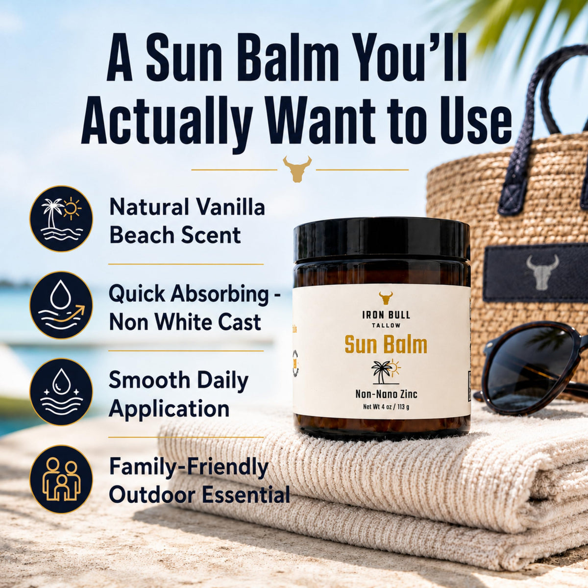 Iron Bull Tallow back label with ingredient list and usage directions