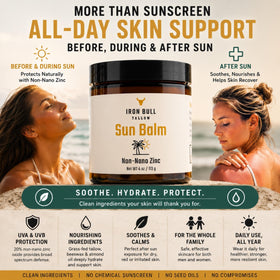 Iron Bull Tallow label highlighting vanilla beach scent and branding