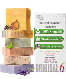 Iron Lion Soap pack front showing six handmade bars and branding benefits