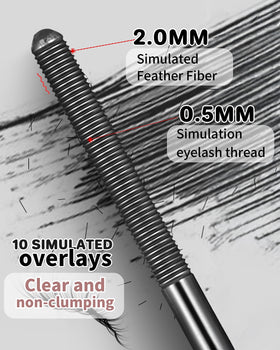 Generic iron wand mascara worn outdoors showing smudge-proof hold benefit all-day wear
