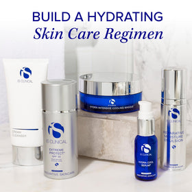iS CLINICAL on bathroom shelf in lifestyle setting suggesting daily regimen ease
