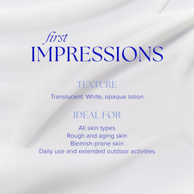 iS CLINICAL texture close-up revealing ultra-sheer formula and quick absorption