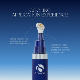 iS CLINICAL gel being dabbed on fingertip demonstrating easy application and control