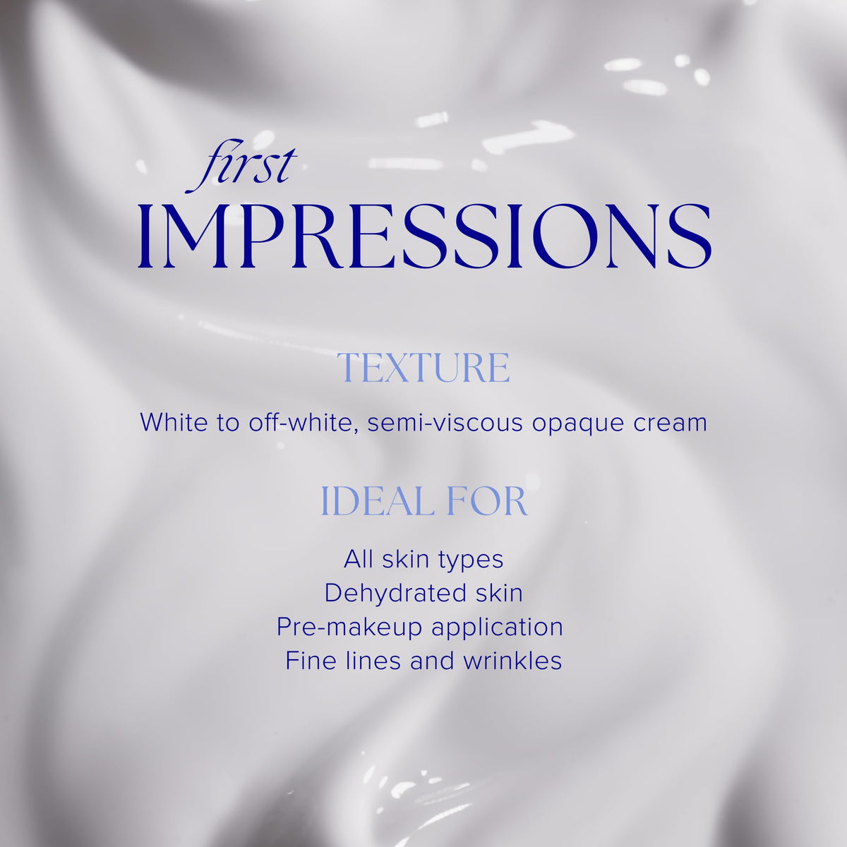 iS CLINICAL close-up of creamy emulsion texture, highlighting smooth absorbent feel
