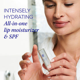 iS CLINICAL applied on lips demonstrating smooth non-sticky finish benefit