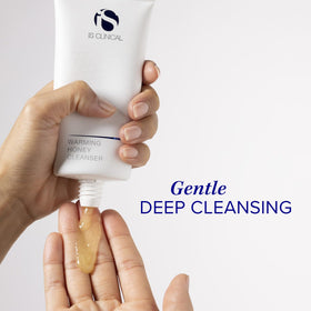 iS CLINICAL cleanser in bathroom lifestyle setting for calming cleansing ritual
