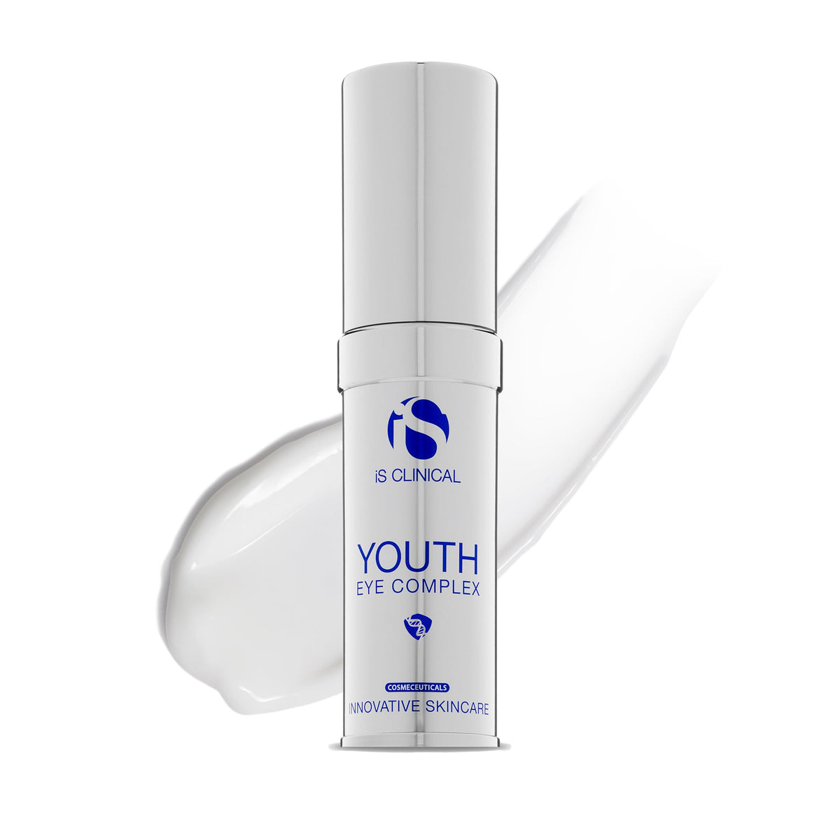 iS CLINICAL Youth Eye Complex front tube showing packaging and targeted delivery benefit