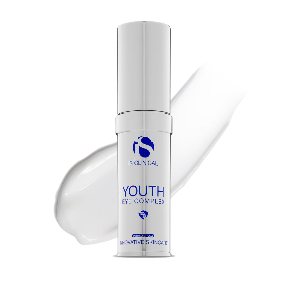iS CLINICAL Youth Eye Complex front tube showing packaging and targeted delivery benefit