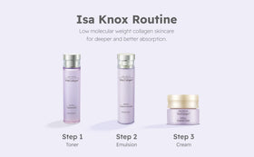 Isa Knox cream spread swatch showing gel-cream finish and long-lasting hydration benefit