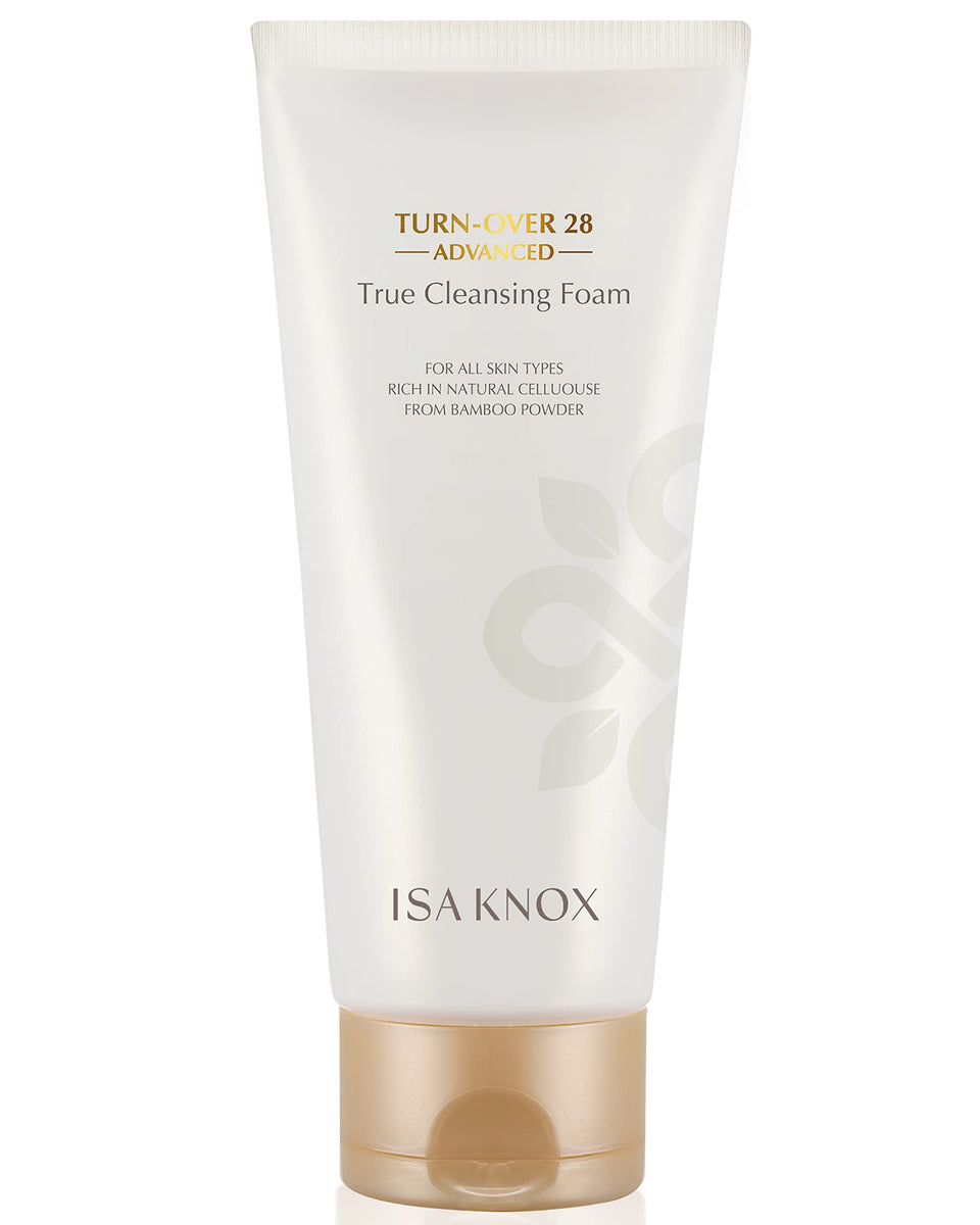 Isa Knox front bottle showing cleanser branding and clean design benefit