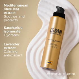 ISDIN on bathroom shelf lifestyle shot promoting daily routine use