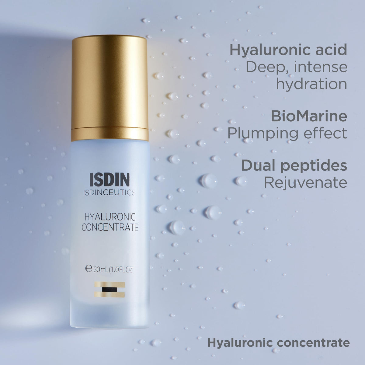 ISDIN bottle on bathroom counter illustrating daily routine compatibility benefit
