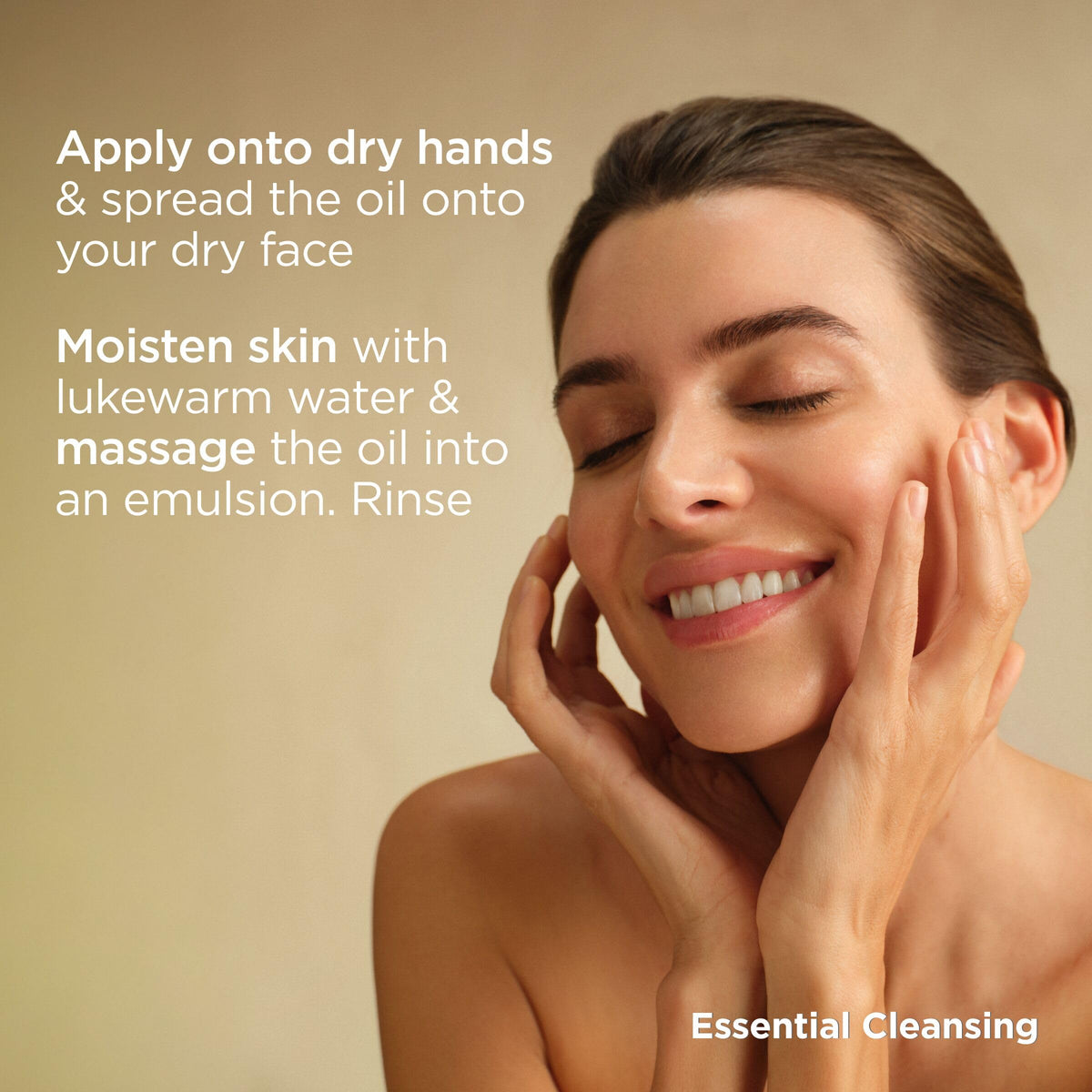 ISDIN milky emulsion rinsing off, illustrates thorough, non-greasy rinse