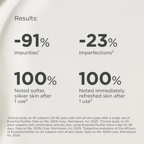 ISDIN cleanser rinsing from face demonstrating clean, non-stripped skin