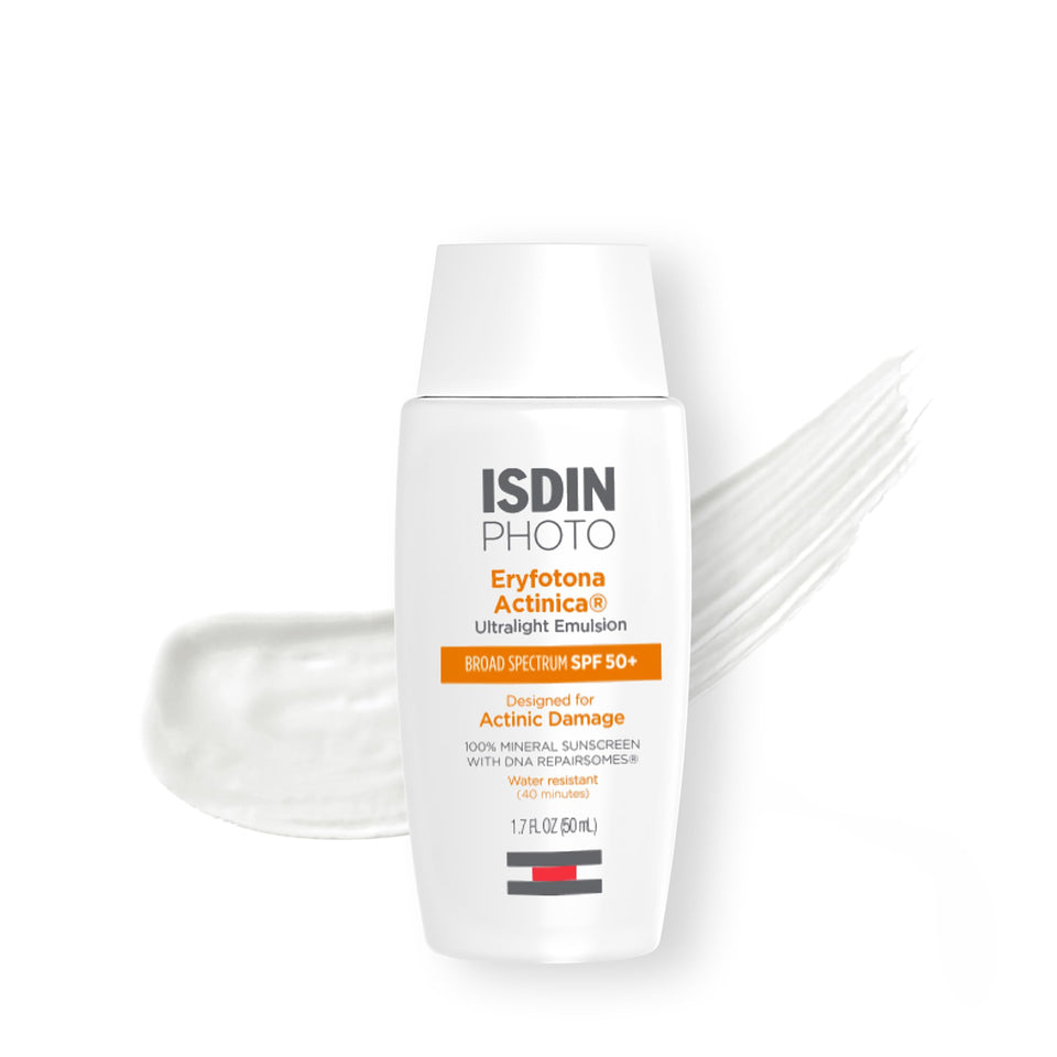 ISDIN front packaging showing tube and SPF 50+ for visible protection