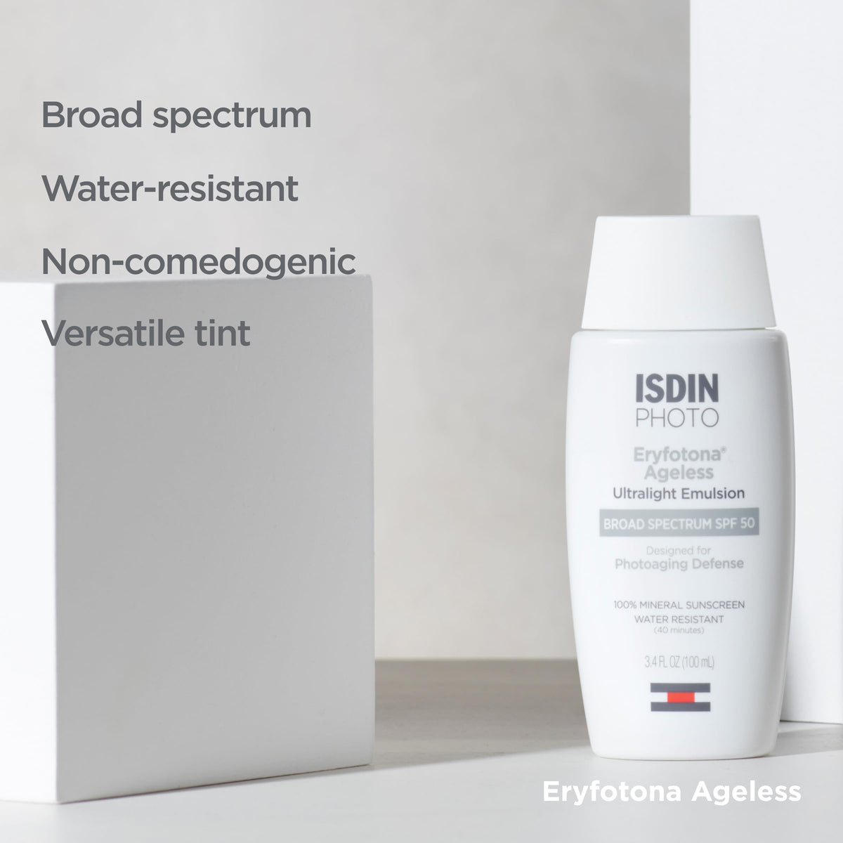 ISDIN eryfotona ageless application on hand showing tinted finish and blendability