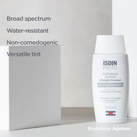 ISDIN eryfotona ageless application on hand showing tinted finish and blendability