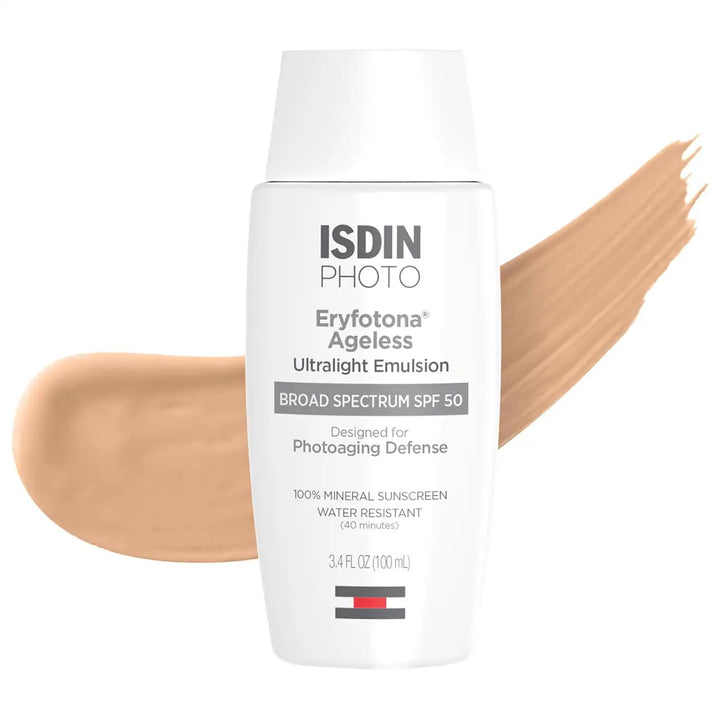ISDIN eryfotona ageless front packaging showing tube and label for clear protection